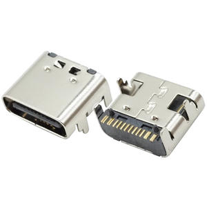 Conector Hembra Tipo C 6P SMD Empotrado Horizontal con Abrazadera para Carga y Datos L7.35 - Product Image 1