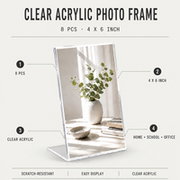 Cadre photo en acrylique transparent double face anti-rayures, simple, élégant et facile à nettoyer, vente en gros directe d'usine