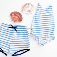 Ensemble de maillots de bain deux pièces à manches longues personnalisés pour filles, short de bain pour garçons avec doublures, maillot de bain une pièce imprimé intégral