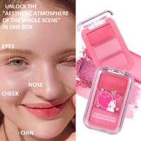 YABAOLIAN Nouveau Blush végétalien 3 en 1 personnalisé Unique vente en gros maquillage marque privée Palette de fard à joues poudre avec logo fabricant