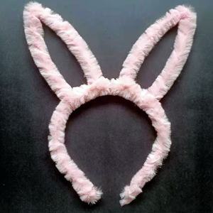 Diadema de felpa de oso de peluche de tela de dibujos animados, accesorios de maquillaje para el cabello, diademas con Orejas de conejo huecas de flores - Product Image 2
