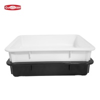 Conteneurs de stockage rectangulaires empilables en plastique blanc de qualité alimentaire pour boulangerie, avec couvercles, moulés par injection, pour le transport du pain, la fermentation et la pizza