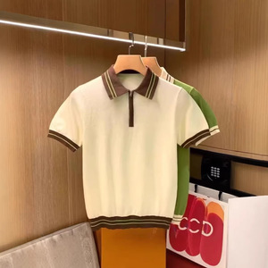 เสื้อกอล์ฟลำลองผู้ชายคุณภาพสูง แขนสั้น ระบายอากาศได้ดี ป้องกันรอยยับ ผ้าฝ้าย 100% ติดกระดุม  โลโก้ถักด้านหน้า - Product Image 3