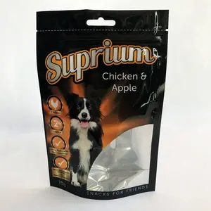 De pie alimentos Pe grado cierre de cremallera logotipo alimentación animal de embalaje de alimentos para mascotas bolsa plástica compuesta bopp pe bolso compuesto