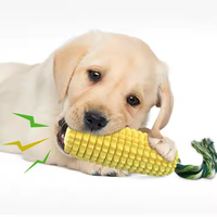 Fournitures pour animaux de compagnie en peluche portables durables Simulation de maïs chien résistant aux morsures dentition chiot tige corde avec ventilation sonore TPR matériel