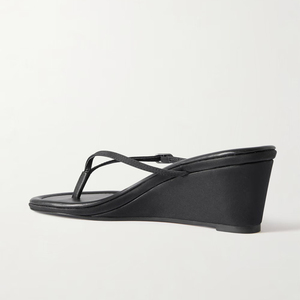 Sandales à pince pour femme au design épuré, sexy, style mules, grandes tailles 46, coupe large, talons compensés hauts - Product Image 5