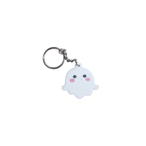 Porte-clés fantôme mignon en PVC souple personnalisé, moulé par injection, 2D 3D, imperméable, flexible, écologique, logo personnalisé, cadeau promotionnel - Product Image 1
