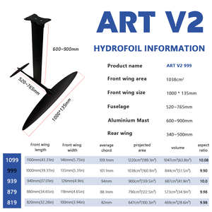 ชุดไฮโดรฟอยล์ AXIS ART V2 999 คาร์บอน พร้อมเสาอลูมิเนียมสีแดง ชุดวิงฟอยล์เซิร์ฟดาวน์วินด์สมรรถนะสูง - Product Image 2