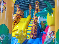 Parque de Atracciones de jungla, jirafa inflable, parque de juegos hinchable