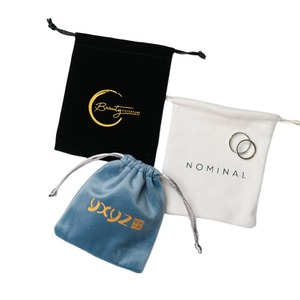 Màu xanh lá cây da lộn màu hồng sang trọng lớn tùy chỉnh sợi nhỏ trang sức Pouch với logo - Product Image 1