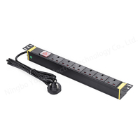 Bloc d'alimentation multiprise (PDU) 1U 6 voies avec interrupteur pour armoire de serveur, personnalisable avec logo, conforme aux normes UKCA CE