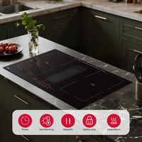 NOUVEAUTÉS 2026 Plaque de cuisson à induction avec hotte aspirante intégrée 220V 7200W ZONE FLEXIBLE Cuisinière électrique