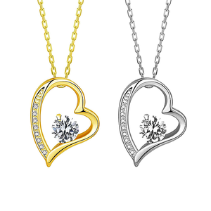 Collar con Colgante <span class=keywords><strong>de</strong></span> Corazón Clásico con Circonita, Chapado en Oro y Plata, Acero Inoxidable, Regalos para <span class=keywords><strong>el</strong></span> Día <span class=keywords><strong>de</strong></span> San Valentín y <span class=keywords><strong>el</strong></span> Día <span class=keywords><strong>de</strong></span> la Madre, Venta al Por Mayor - Product Image 4