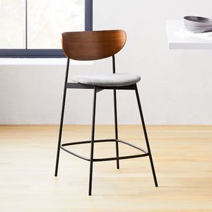 Versatile Industrial Bar <b>Stool</b> Wooden Seat Metal Back Rest Pub Style Counter Height for Outdoor Restaurant Use or Living Room - Product Image 3