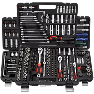 Kit d'outils mécaniques de réparation automobile 216 pièces, boîte robuste à 1 tiroir, support OEM, lime à métaux manuelle, clés automobiles - Product Image 1