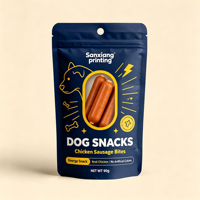Sacs d'emballage pour aliments pour animaux de compagnie en BOPP personnalisés, durables, résistants à l'humidité, réutilisables, avec fermeture éclair, pour le stockage des aliments secs et des friandises pour chiens et chats