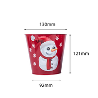Boîte cadeau de Noël recyclable, seau métallique portable pour bonbons, pop-corn et rangement de bougies - Cadeau artisanal pour enfants