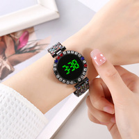Montre à écran tactile LED en cristal coloré pour femmes