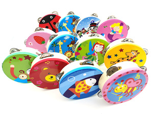 Wholesale Children High Quality Orff Early Education Percussion Tambourine Hand <b>Drum</b> Wood - Product Image 6