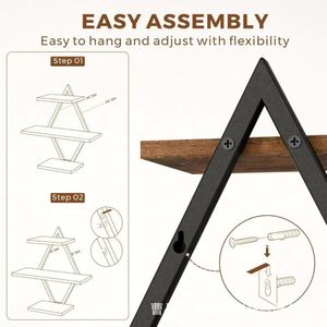 Diamond Shaped Wooden Wall <b>Shelf</b> Nordic Style Multi Functional Display <b>Rack</b> For Home Storage Organization - Product Image 5