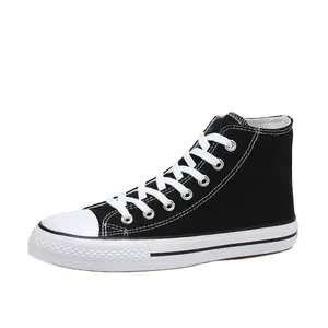 Wholesale Hot Sale High-Top Sneakers Casual Shoes Lightweight Breathable Walking Style Shoes Platform Flat Canvas Trendy Shoes