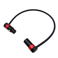 Câble de microphone XLR coudé mâle-femelle à profil bas, 3 broches, gaine PVC, blindage en feuille, 0,3 m