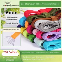 Bande élastique plate étroite en polyester et latex thaïlandais de 6 mm, haute élasticité, 540 couleurs, pour chaussures, carnets et poignets (rouleau de 144 yards)