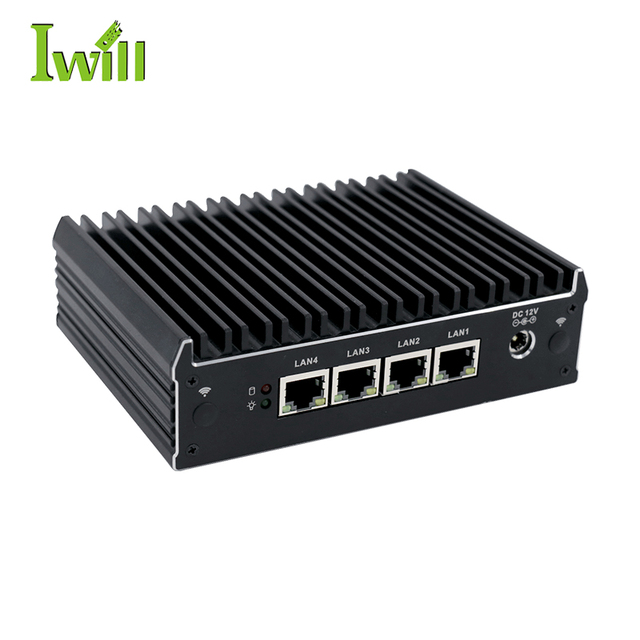 Economical J3160 Mini PC Win10 Linux PFSense 4*1000M LAN HD MINI PCI-E 2*USB3.0 COM Barebone System for Firewall VPN Stock