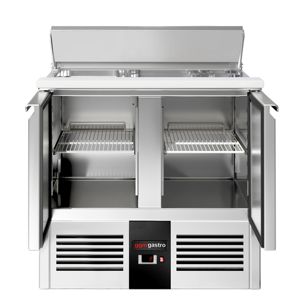 GGM Gastro Saladette PREMIUM - 903mm - 2 doors - with inlet for 2x GN 1/1 & 3x GN 1/6 & stainless steel lid - Product Image 5