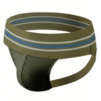 Jockstrap Extra Ancho para Hombre con Cintura de 7.5cm, Cinturón de Algodón y Elastano, Malla Tejida, 85% Nailon, 15% Spandex, Servicio OEM, Ropa Interior