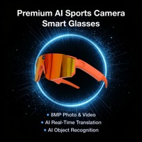 Kacamata Pintar Olahraga AI Premium Kamera Aksi 8MP HD Sudut Pandang Pertama 290mAh EIS Anti-Goyang Transfer Wi-Fi Cepat Suara AI