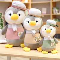 Peluches pingouins de dessin animé brodées, doublure en maille de coton PP doux, 25 cm, cadeau d'anniversaire ou de festival, logo personnalisable, directement de l'usine