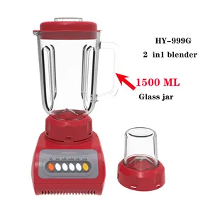 Glass jar home kitchen appliance mixer blender electric juicer mixture grinder on table blender