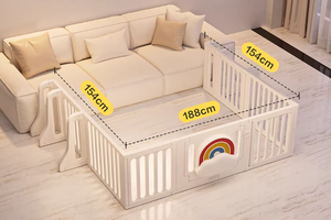 <span class=keywords><strong>Corral</strong></span> de Juegos para Bebés de Plástico HDPE Estilo Francés Moderno, Área de Juego Segura para Niños Pequeños, Corralito Infantil con Diseño de Dibujos Animados - Product Image 3