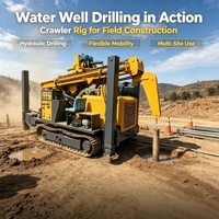Foreuse hydraulique sur chenilles d'occasion fiable FY300A pour puits profonds de 300 mètres, entraînée au diesel, pour forage de puits d'eau