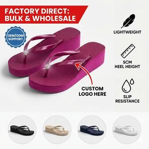 Sandalias de Plataforma con Cuña de EVA Personalizadas al por Mayor para Mujer, Zapatillas de Tacón Alto para Boda, Venta al por Mayor de Fábrica OEM - Product Image 1