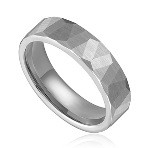 Tg vonfram nhẫn cho nam giới Womens 6mm bạc thời trang LỜI HỨA đám cưới ban nhạc rèn thoải mái phù hợp với món quà trang sức - Product Image 4