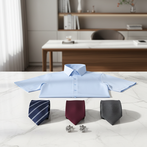 Chemise habillée homme à manches courtes, coupe ajustée, formelle, pour le bureau, infroissable, décontractée d'été, boutonnée, pour le travail - Product Image 4