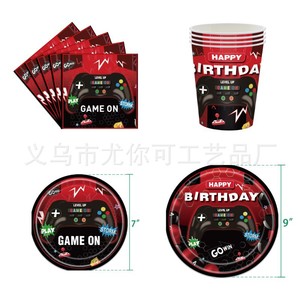 Bannière Joyeux Anniversaire Thème Jeu, Impression Numérique Rouge, Décoration de Fête Jetable, Accessoires de Décoration pour Anniversaire 5-7 Ans - Product Image 5