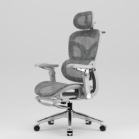 Chaise de bureau ergonomique à dossier haut avec support lombaire, chaise de visiteur, chaise de travail, chaise de direction, chaise de bureau ergonomique en maille