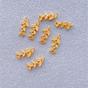 จี้รูปรวงข้าวอัลลอยด์สีทองด้าน สำหรับทำต่างหู DIY อุปกรณ์ตกแต่งเครื่องประดับรูปใบไม้ประดับเพชร 011 - Product Image 3