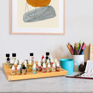 Étagère de rangement pour peinture acrylique à trois niveaux, support en bois, organisateur de bureau multifonctionnel, type sur pied, résistant à l'humidité - Product Image 2