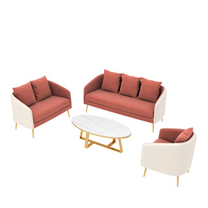 Combinaison canapé en cuir art moderne et simple, pour deux ou <span class=keywords><strong>trois</strong></span> personnes, zone matelassé, réception, table basse - Product Image 5