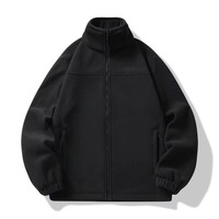 Veste d'hiver en polaire sherpa pour homme ZXPFSL, col montant, logo frontal, fermeture éclair, design brodé, imperméable, coupe-vent, personnalisable