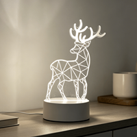 Lampes LED en acrylique pour usine intelligente, veilleuses 3D mignonnes en forme de chat et de cerf, collection de cadeaux pour enfants, décoration intérieure, lampes animales