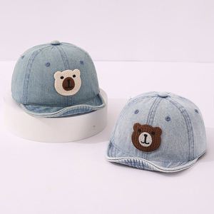 Casquette de baseball en jean pour enfants, chapeau souple pour bébé avec motif de dessin animé, tissu courant, 6 panneaux, broderie 3D, toutes saisons - Product Image 2