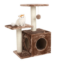 Grosir Pet Memanjat Pohon Kucing Kecil Menara Furnitur Kondominium Kayu Scratcher Pet