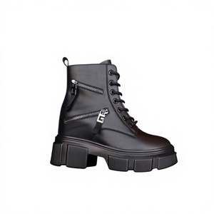Botas de invierno Maillard de PU artificial para mujer, nuevas, hasta la rodilla, para figuras pequeñas, con cuña oculta, plataforma marrón, suela gruesa, estilo sencillo lateral. - Product Image 4