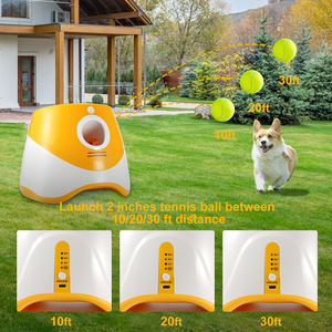 Lanceur automatique de balles de tennis en plastique à distance réglable pour chiens et chats pour le jeu en plein air, rechargeable par USB - Product Image 1