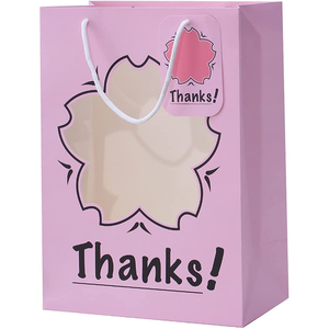 Sacchetti regalo di buon compleanno sacchetti di carta colorati personalizzati con logo rosa - Product Image 2
